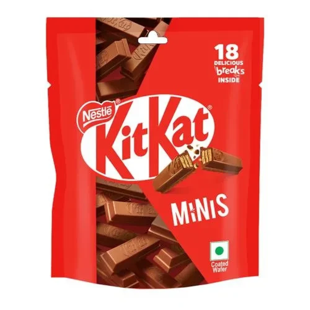 Nestle Kitkat Minis, Chocolate Coated Wafer Bar, Share Bag