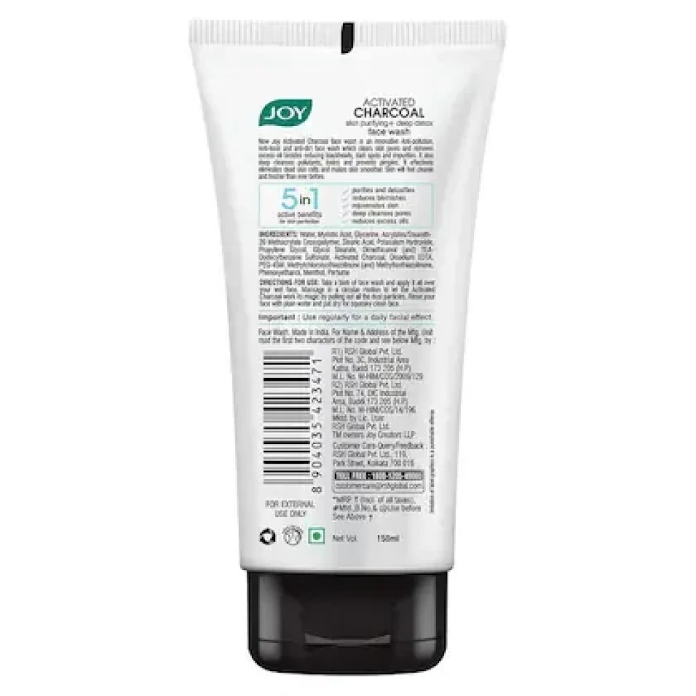 Joy Activated Charcoal Face Wash 150 ml