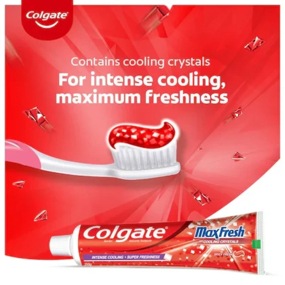 Colgate Max Fresh Spicy Fresh Red Gel Toothpaste 150 g (Pack of 2)